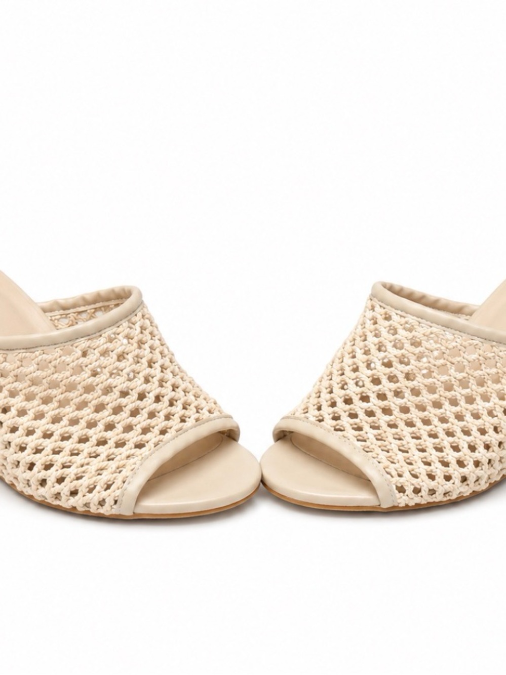 Zara Cream Woven Mule Slides - Picture 3 of 5